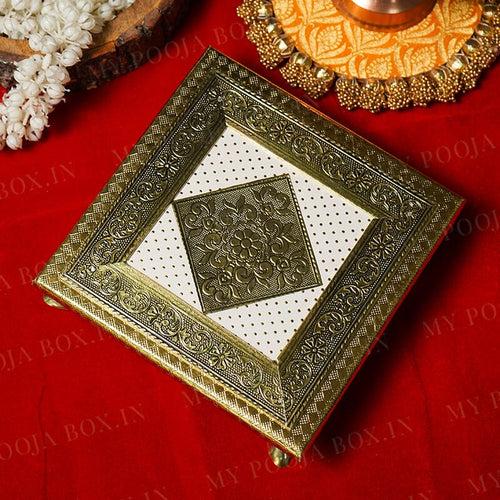 Advitiya Metal Chowki for Pooja