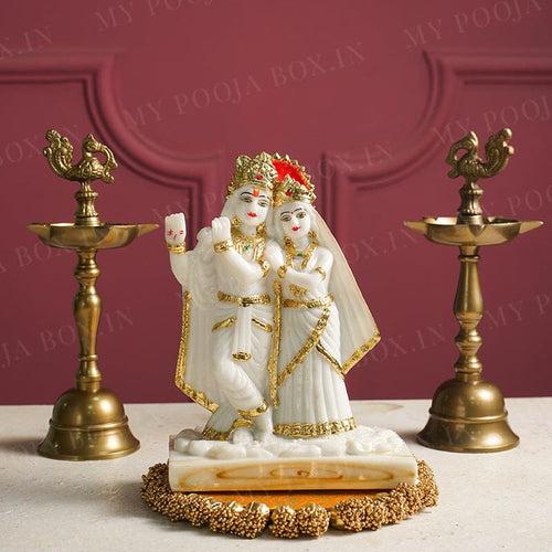 Marble Radha Krishna Idol for Gift/Puja