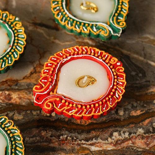 Beautiful Hand Painted Eco Friendly Diya Large (Set of 6)