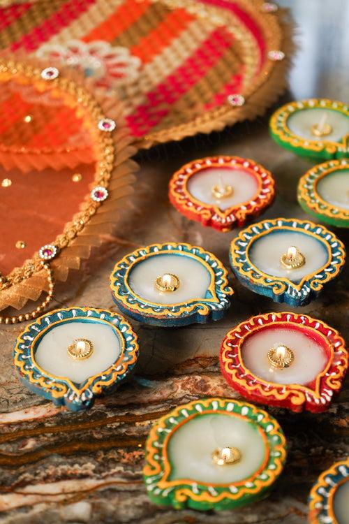 Multicolour Eco Friendly Diya (Set of 12)