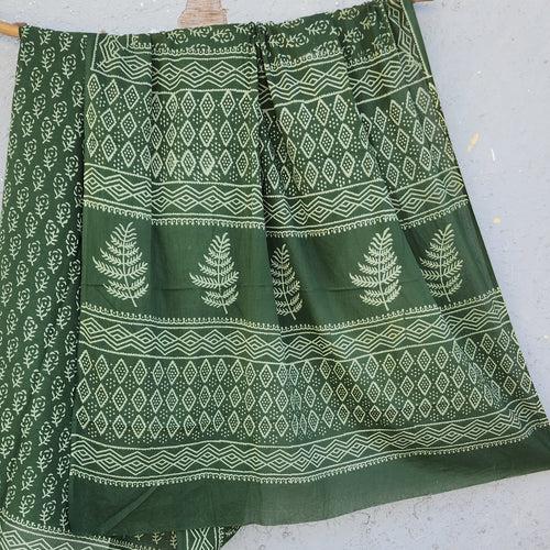 ISHA-Mul Cotton Dark Green Saree