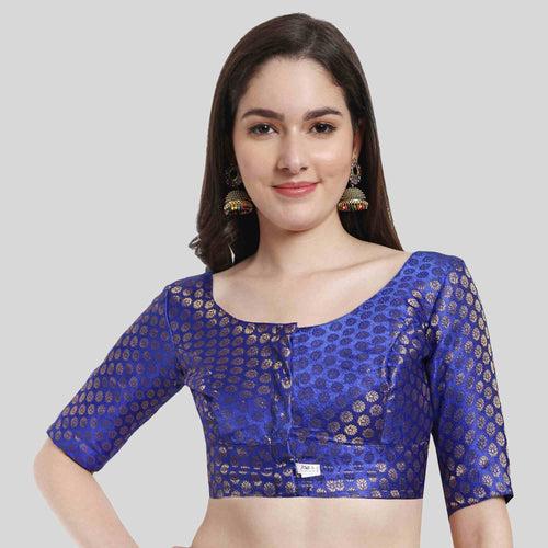 Women's Brocade Elbow Sleeve Saree Blouse