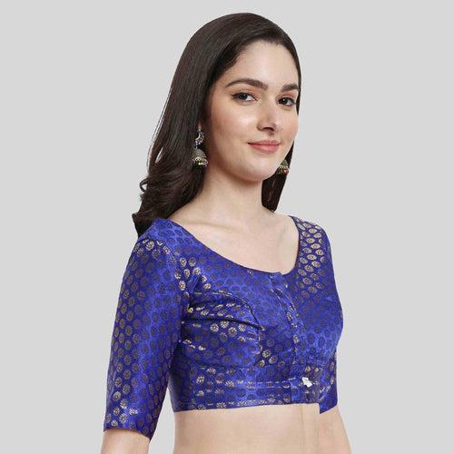 Women's Brocade Elbow Sleeve Saree Blouse