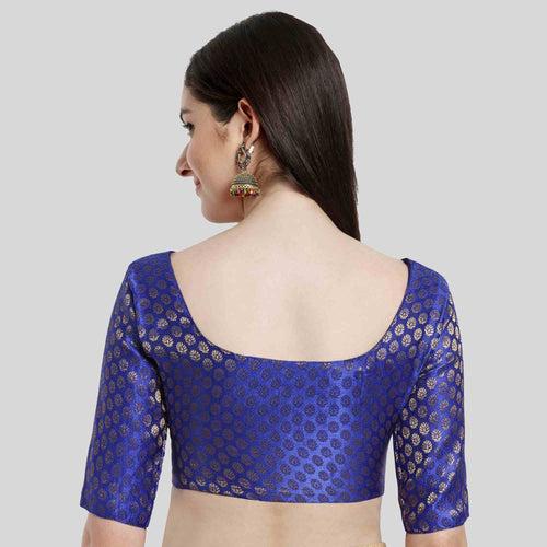 Women's Brocade Elbow Sleeve Saree Blouse