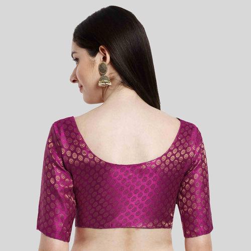 Women's Brocade Elbow Sleeve Saree Blouse