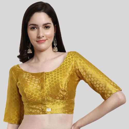 Women's Brocade Elbow Sleeve Saree Blouse