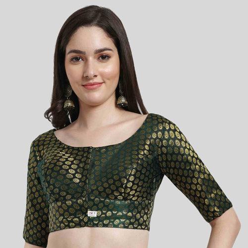 Women's Brocade Elbow Sleeve Saree Blouse