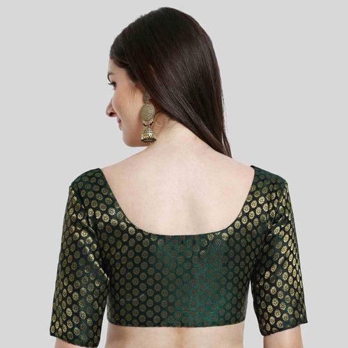 Women's Brocade Elbow Sleeve Saree Blouse