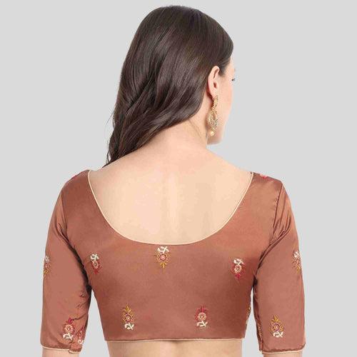 All Over embroidered Saree Blouse with Elbow Sleeve