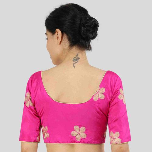 All Over embroidered Saree Blouse with Elbow Sleeve
