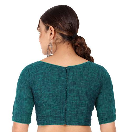 JISB Cotton Stitched Back Open Blouse