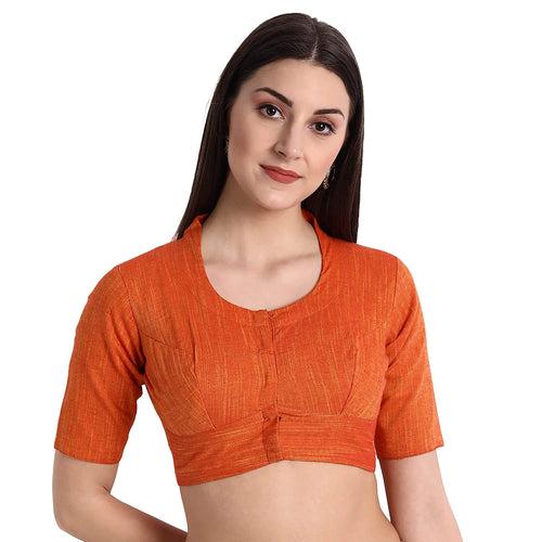 JISB Back Embroidered Cotton Saree Blouse