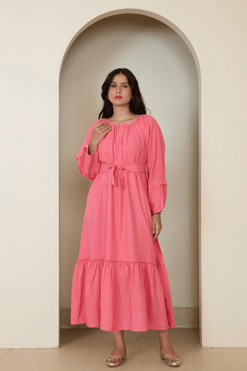 Bebaak Dia Flounce Handwoven Dress