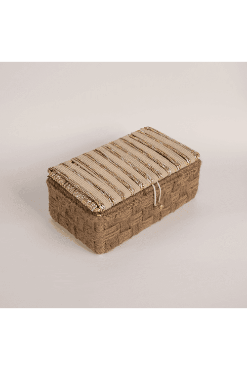 Sirohi Axis Gift Box | White, Gold And Jute