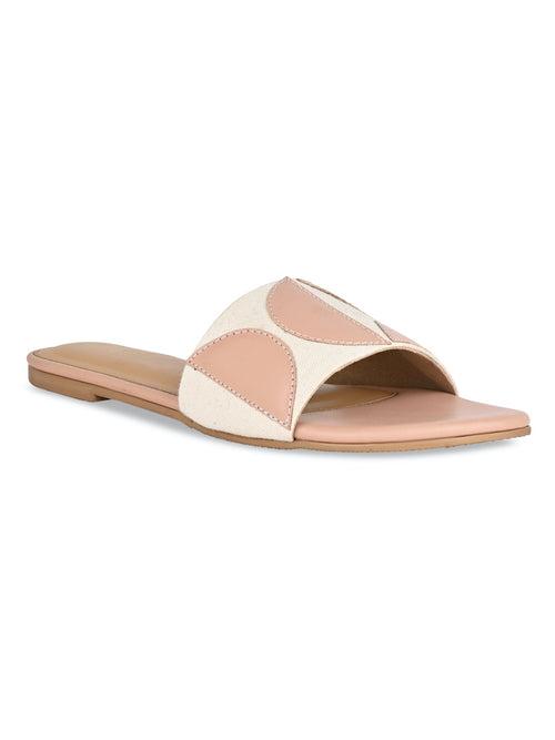 Geometric Canvas Peach Flats