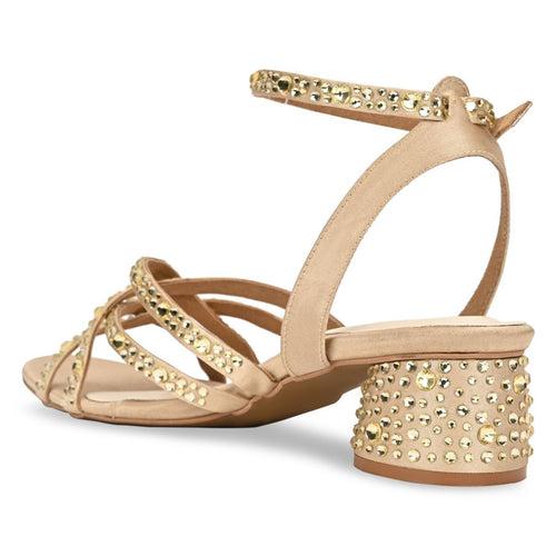 Strappy gold crystal heel