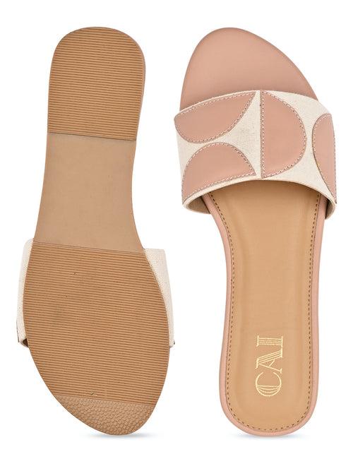 Geometric Canvas Peach Flats