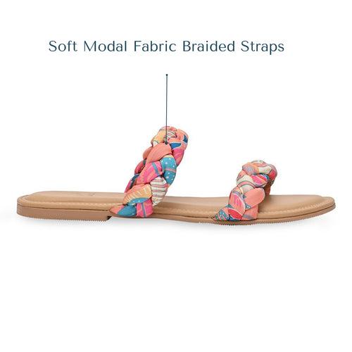 Multi Fabric Two Strap Flat