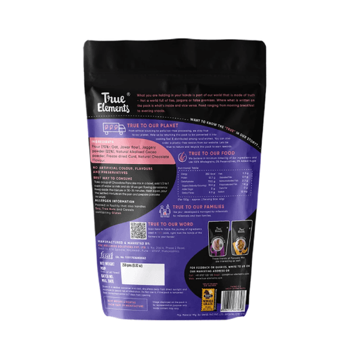 True Elements Chocolate Pancake Mix - Without Baking Soda -250grams