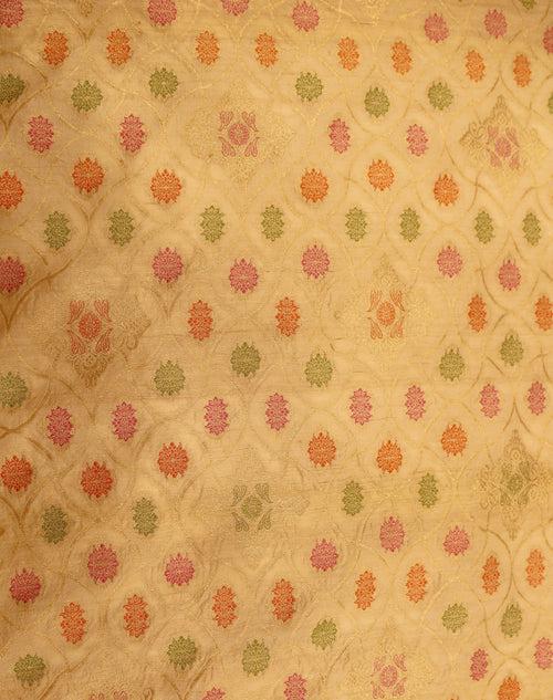 Signoraa Beige Tussar Khadhi Weaving Jaal Zari And Color Thread  - PMT010242