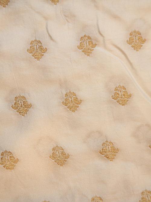 Signoraa Silk Gold Silver Zari Butti Fabric – PMT012571W   PMT012571BG