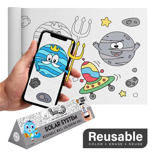 Solar System Reusable Wall Colouring Roll (6 Inch)- AR Learning for Kids