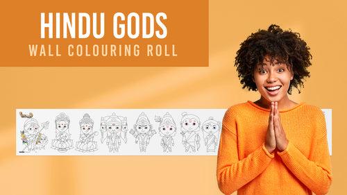 Hindu Gods Reusable Wall Colouring Roll(6 Inch)-Immersive AR Experience