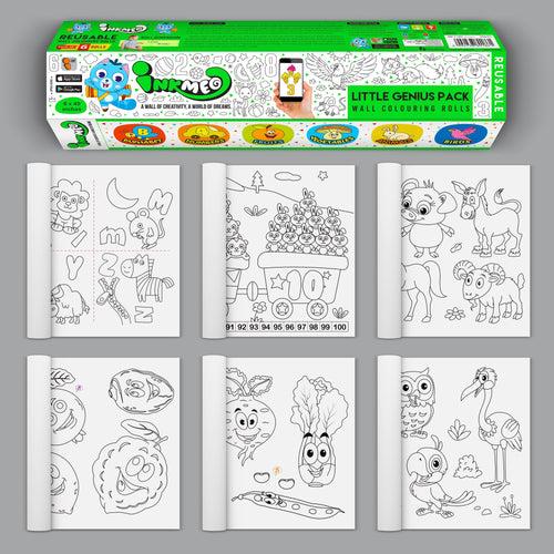 Little Genius Pack Reusable Wall Colouring Roll- AR Technology Learning