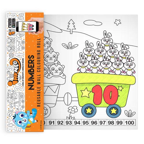 Numbers Reusable Wall Colouring Roll(6 Inch)-Enhanced Learning with AR