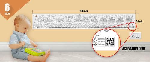 Numbers Reusable Wall Colouring Roll(6 Inch)-Enhanced Learning with AR