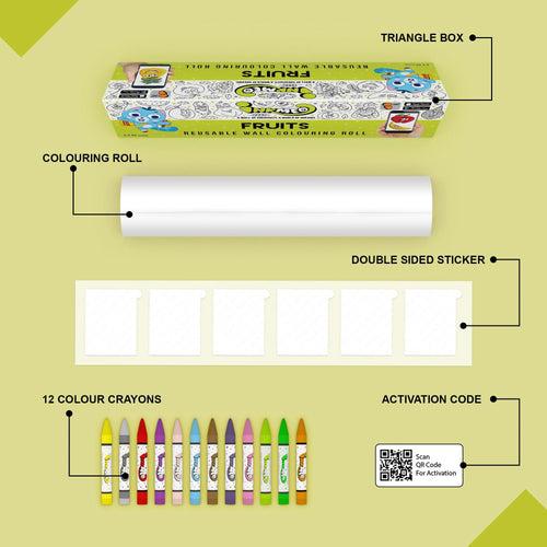 Fruits Reusable Wall Colouring Roll (6 Inch)- AR Interactive Learning