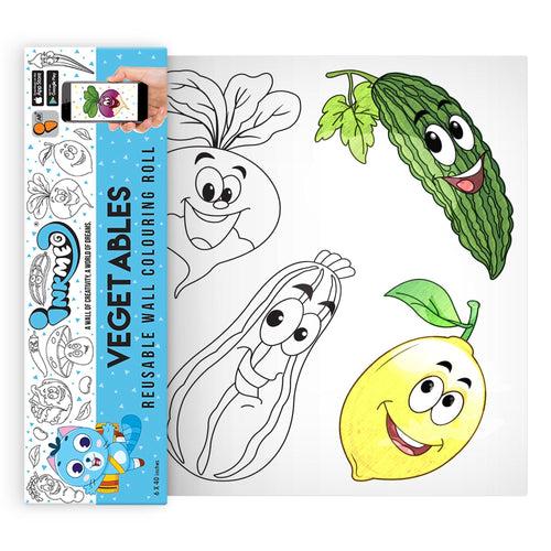 Vegetables Reusable Wall Colouring Roll (6 Inch)-Interactive AR Learning