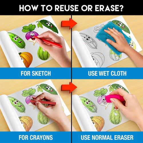 Vegetables Reusable Wall Colouring Roll (6 Inch)-Interactive AR Learning