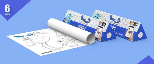 Birds Reusable Wall Colouring Roll (6 Inch)-AR Interactive Learning