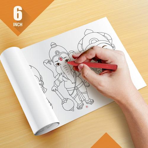 Hindu Gods Reusable Wall Colouring Roll(6 Inch)-Immersive AR Experience
