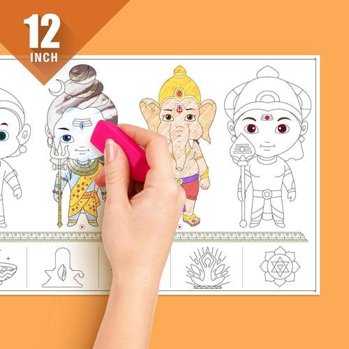 Hindu Mythology Reusable Colouring Roll (12 Inch)-Interactive AR