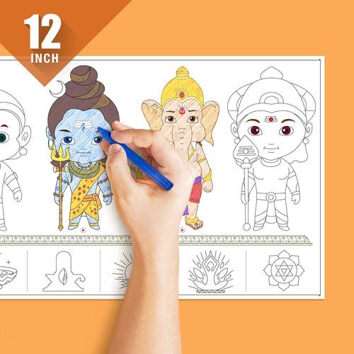 Hindu Mythology Reusable Colouring Roll (12 Inch)-Interactive AR