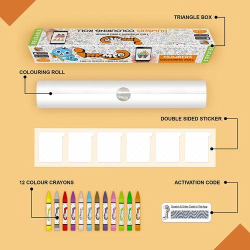 Numbers Reusable Wall Colouring Roll (12 inch)-AR Number Journey