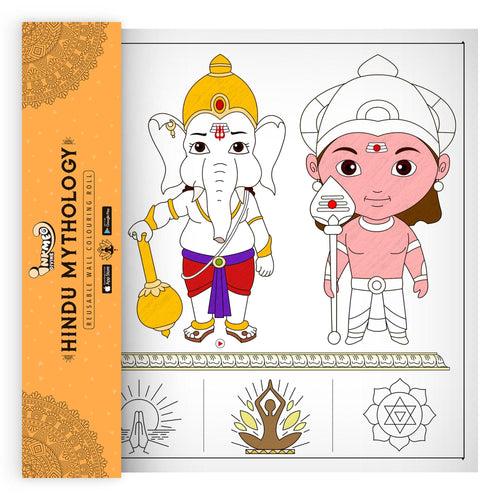 Hindu Mythology Reusable Colouring Roll (12 Inch)-Interactive AR