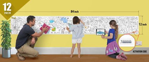 Animals Reusable Wall Colouring Roll (12 inch)-AR Technology Learning
