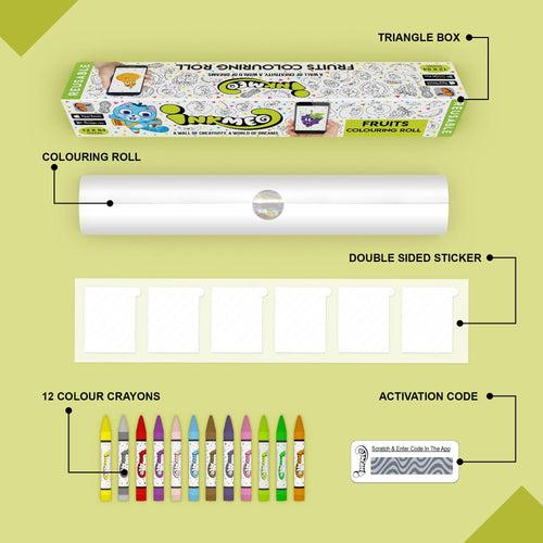 Fruits Reusable Wall Colouring Roll (12 inch)-Interactive AR Learning