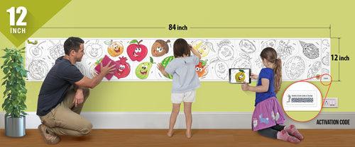 Fruits Reusable Wall Colouring Roll (12 inch)-Interactive AR Learning