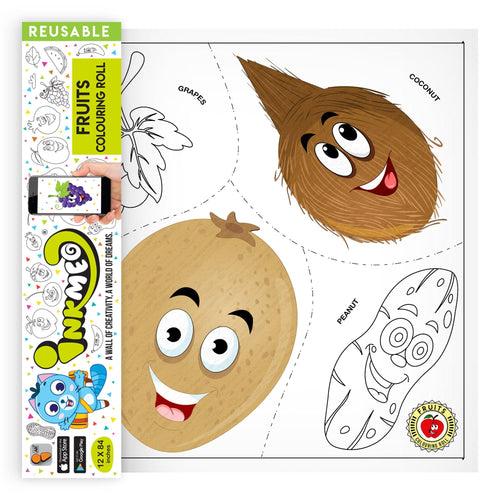 Fruits Reusable Wall Colouring Roll (12 inch)-Interactive AR Learning