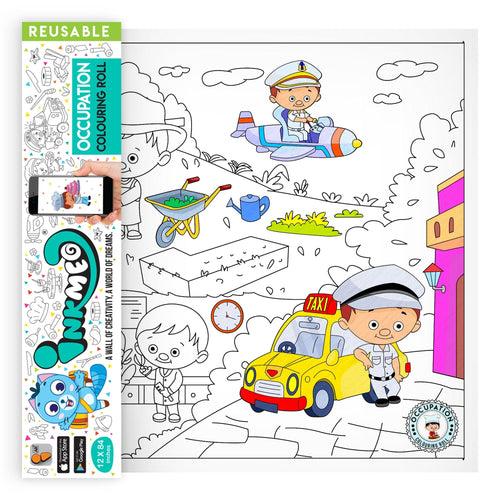 Occupation Reusable Wall Colouring Roll (12 inch)-AR Learning & Fun