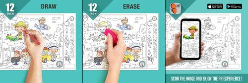 Occupation Reusable Wall Colouring Roll (12 inch)-AR Learning & Fun