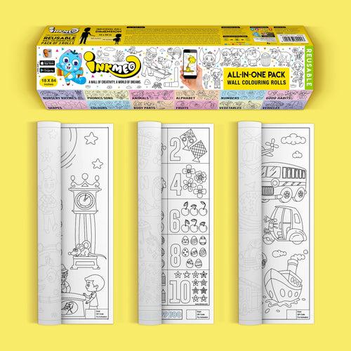 All in One Pack Reusable Colouring Rolls-Interactive AR Learning