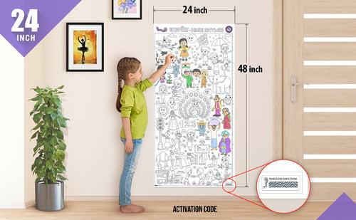 Hindi Rhymes Reusable Wall Colouring Roll (24 inch)-AR Learning