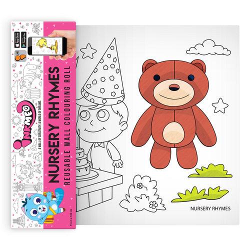 Nursery Rhymes Reusable Wall Colouring Roll(6 inch)-Interactive AR