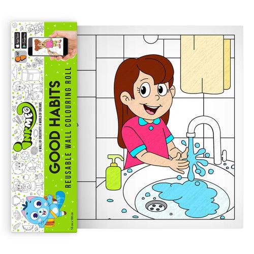 Good Habits Reusable Wall Colouring Roll (6 inch)-Augmented Learning