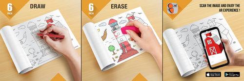 Types of Houses Reusable Wall Colouring Roll (6 inch)-AR Enhanced Learning